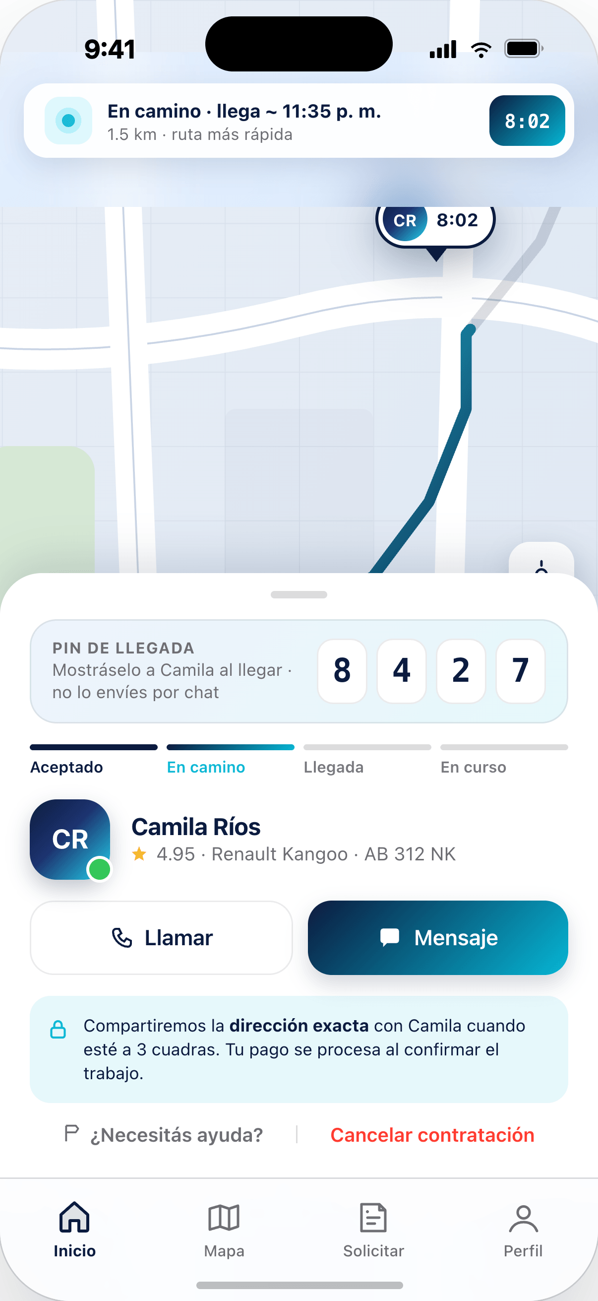 DignApp — servicio en curso